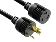 6ft NEMA L6-30P to NEMA L6-30R Extension Power Cord, 10AWG, 30A, 250V picture