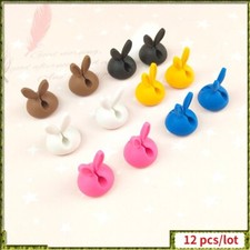 12pcs Cable Manager Cute Bunny Ears Cable Clips Silicone Back Adhesive Sticker picture