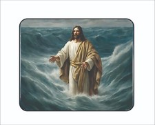 Jesus Walking on Water Faith Religion Art Mouse Pad Painting Art 7 3/4 x 9
