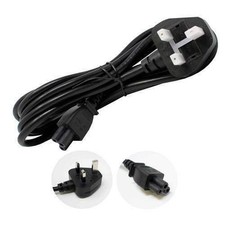 Clover Leaf Cable To UK 3 Pin Mains Power Lead Black 1.2M C5 picture