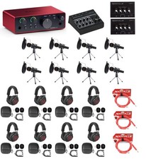 Focusrite 8-Person Podcast Podcasting Recording Kit w/Mics+Stands+Headphones picture
