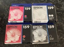 Lot of 4 Epson 159 Boxed Ink Cartridges New In Box Magenta, Red, Black, Gloss picture