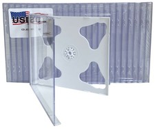 USDISC CD Jewel Cases Standard 10.4mm, Double 2 Disc (White) Lot picture