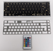 DROP X RED SCARF II+ VER.C 68-KEY CUSTOM KEYBOARD KIT, SILVER CASE, BLACK FEET, picture