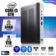 HP Mini Desktop Computer PC, Up to i5 8th 32GB RAM 1TB SSD, Windows 11, WiFi BT picture