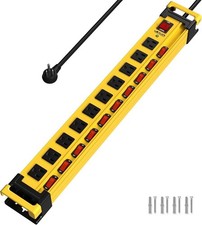 Plug'n Heavy Duty Power Strip with 3300J Surge Protector,10 Outlets Individual  picture