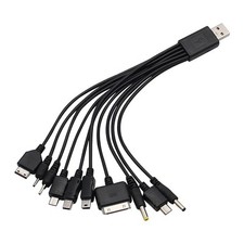 Black 10 in 1 Universal USB Cable, Multiple Charging Cable for...  picture