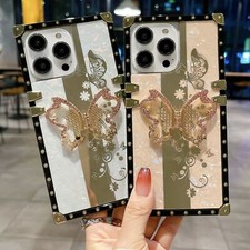 Crystal Butterfly Stand Cover Case For S26 S23 S24 S22 S21 S25 FE Z Flip 4 5 6 7 picture