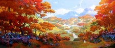 Landscape  painting alien planet fall trees foliage Custom Gaming Mat Desk picture