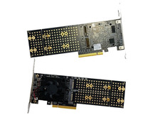 New 1pcs PCIe 3.0 x8 to 4x M.2 NVMe SSD Adapter Card w/ PLX8747 IT Mode No split picture