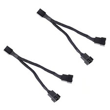 JBtek All Black Sleeved PWM Fan Splitter Cable 1 to 2 Converter, 240mm, black picture