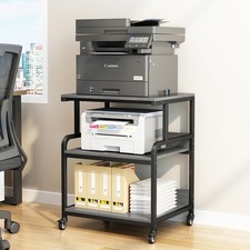 3 Tier Large Printer Stand with Storage Shelf, Rolling Printer Cart picture