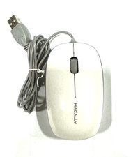 Macally Wired USB Optical Bumper Mouse for Windows PC & More - White/Gray picture