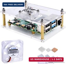 GeeekPi Acrylic Case for Raspberry Pi 4 Model B & Raspberry pi 3 Model B+, Pi Ca picture