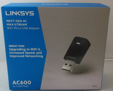 Linksys AC600 WiFi Adapter WUSB6100M USB Dual‑Band MU‑MIMO Micro USB Dongle picture
