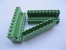 5 pcs 5.08mm Straight 10 pin Screw Terminal Block Connector Pluggable Green New picture