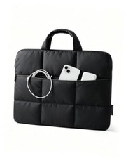 Laptop Sleeve Puffer Slim Protective Case for Women 15.6 Inch Black picture