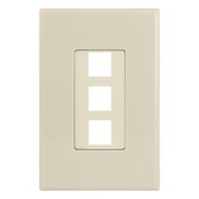 Construct Pro 3-Port Keystone Wall Plate with Screwless Face (Ivory) picture