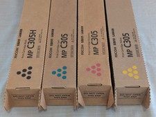 4 OEM Ricoh MP C305, 305H Cyan Mag & Black CMKK Toners 842122, 842121, 842119 picture