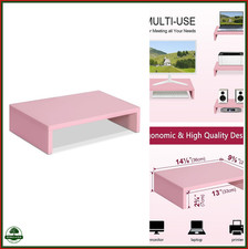 Monitor Stand Riser Ergonomic Design Space-Saving Pink 80 lb Capacity picture