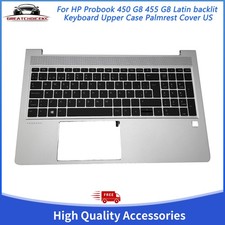 New Latin Spanish Keyboard Palmrest Upper Case for HP ProBook 450 G8 455 G8 US picture