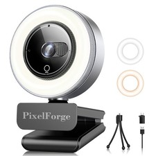 2K Webcam with Microphone & Light, USB Streaming Camera for Zoom/Skype/PC/Mac picture
