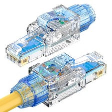 6 PCS EZClick ToolFree Reusable Cat7 RJ45 Connector 10Gigabit 2226 AWG LAN picture
