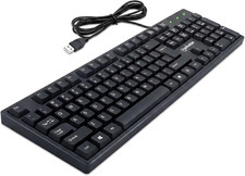 Wired USB Computer Keyboard 104 Keys Black with 4.5Ft Cable for Windows PC Lapto picture