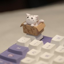 Cute Cat Keycap Cherry MX Switches Mechanical Keyboard OEM R4 Novelty Desk picture