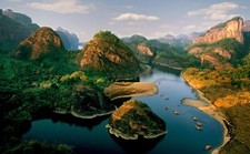 Landscape nature china river mountains Custom Gaming Mat Desk picture
