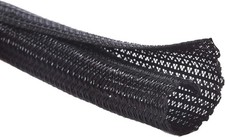 30ft Expandable Braided Cable Sleeve 1/4 to 1/2 Inch PET Wire Mesh Wrap Black picture
