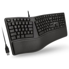 Ergonomic USB Wired Keyboard with Wrist Rest for PC, Laptop & Chrome - 110 Keys picture