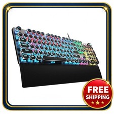 Mechanical Gaming Keyboard 104 Keys Wired Typewriter Style Blue Switch picture