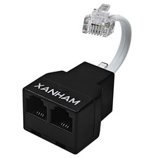 Phone Cable 2 Way Splitter RJ11 6P4C Telephone Line Cord Adapter with 3 inch...  picture