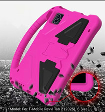 Pink Shockproof Silicone Case w/ Handle & Stand for T-Mobile Revvl Tab 2 2025 picture