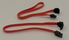 Serial ATA SATA Data Cable 2-Pack Right Angle to Straight 7Pin 26AWG Red 12in picture