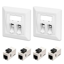 Keystone socket network socket surface-mounted or flush-mounted + 4 x CAT7 keystone module 2 x picture