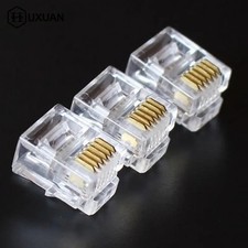 50pcs RJ12 Pass Through Modular Plug Network Cable Connector End  6P6C picture