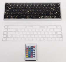 Drop X RED SCARF II+ VER.C 68-KEY CUSTOM KEYBOARD KIT, SILVER CASE, SILVER FEET, picture