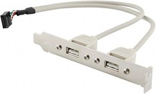 USB 2.0 2 Port Rear Panel Expansion Bracket Motherboard Header Adapter 9 Pins picture