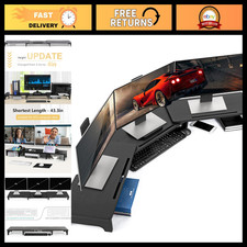 Bamboo Monitor Stand Riser - 60 Inch Adjustable Height for Large TVs & Screens picture