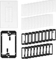 Brush Wall Plate with Low Voltage Mounting Bracket, White, 20 Pack | Cable picture