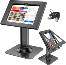 Anti-Theft iPad Kiosk Stand Locking Tablet Security Desk Mount Black picture