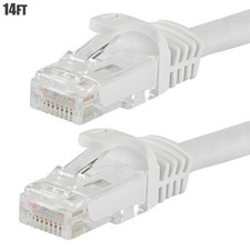 14FT Cat6 RJ45 Network LAN Ethernet UTP Cable Cord Wire 550MHz Copper Wire White picture