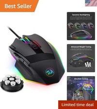 M801 Gaming Mouse, RGB PC Gaming Mouse MMO with 9 Programmable Buttons Macro ... picture
