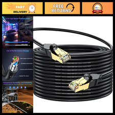 High-Speed Cat 6 Ethernet Cable 100ft, 10Gbps 550MHz, Weatherproof LAN Cord, RJ4 picture