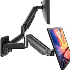 HUANUO Dual Monitor Wall Mount Gas Spring Articulating Swivel Stand 17-32 In picture