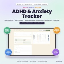 ADHD & Anxiety Tracker App - Mood, Habit & Self Care Weekly Check-in picture