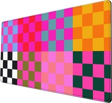 Checkered Desk Mat Pink Desk Matt for Desktop Desk Pad XXL Large Mouse Pad De... picture