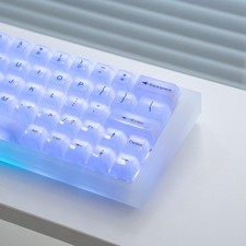 115 PCS Crystal Transparent White Jelly Keycaps Fits 60/65/75/100 Percent picture